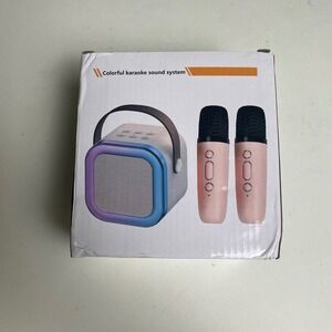 Colorful‎ Karaoke Sound System Speaker with 2 Microphones Portable